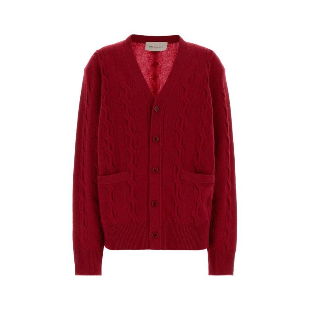 Ami Women Red Wool Cardigan